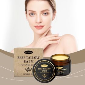Tallow & Honey Skin Balm, Natural Grass-Fed Beef Tallow Raw Honey Portable Moisturizer, Dual-Use for Face & Body, Free of Excess Chemical Additiv