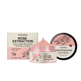 Viareline Rose Cleansing Mud Mask Gently Cleanses Facial Skin With Pure, Delicate And Moisturizing Facial Mask