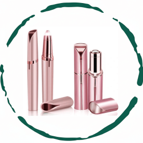 Set of 2. Rechargeable Facial & Eyebrow Hair Remover Set for Women, Painless Electric Trimmer with LED Light