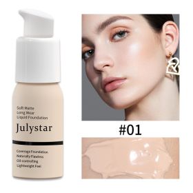 Oil Control Foundation Cream Full Coverage Concealer Long Lasting Waterproof Matte Foundation Makeup No Transfer Flawless Base (Option: 1)