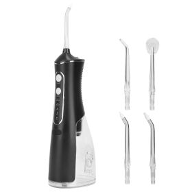Cordless Water Dental Flosser – 4 Modes, 4 Nozzles, IPX7 Waterproof & Rechargeable (Option: Black)