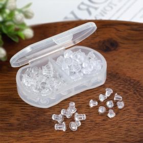 1 Box - 2 Types Of Transparent Soft Silicone Earrings Back Plug-in DIY Earring Accessories (Option: Transparent)