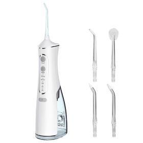 Cordless Water Dental Flosser – 4 Modes, 4 Nozzles, IPX7 Waterproof & Rechargeable (Option: White)