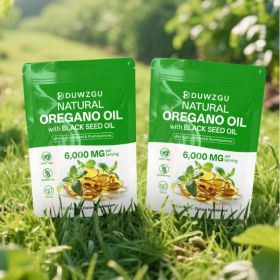 Oregano Oil Softgels With Black Seed Oil - 6000mg, High Carvacrol & Thymoquinone, Natural Immune Support Supplement, Dairy & Gluten Free (Option: 300Tablets Per Bag 2PC)