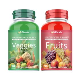 Whole Food Fruits And Veggies Supplement, 30 Servings 90 Capsules Daily 3 Caps 5 Servings Of Fresh Produce (Option: 1)