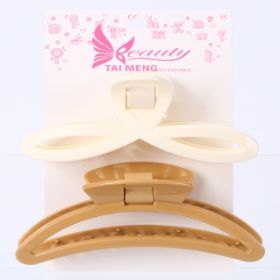 Fashionable Korean Hair Accessories Simple Cross Design Big Grip Hair Clip Solid Color Plastic Hair Clip (Option: Hairpin)