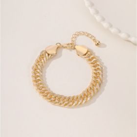 Elegant And High-end Middle Eastern Ramadan Style Metal Engraved Double Woven Dense Chain For Women; Popular Vacation Style Foot Chain (Option: 1piece)