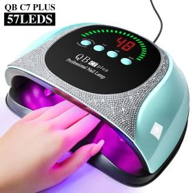 Professional UV LED Nail Lamp, LIMEGIRL Nail Dryer for Gel Polish, 4 Timers UV Nail Lamp Professional Nail Light,57Pcs Lamp Beads and Automatic S (Color: MJD-C7-2-Blue-US)