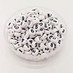 800pcs Letter Beads, Round Alphabet A Z Letter Beads,Stylish Number Beads, White With Letter Beads (Option: 800pcs)