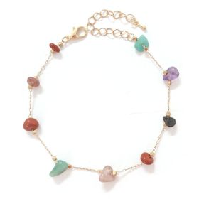 Personalized Natural Color Agate Stone Foot Ornaments (Option: 1 Gold)